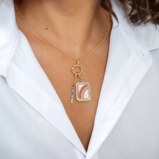 Gold Rainbow Bar Austrian Crystal Charm by Bead Landing™